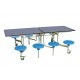 Rectangular Mobile Folding Table with 8 Seats